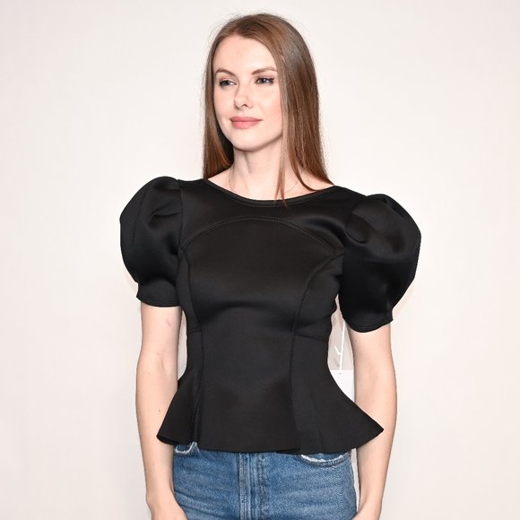AMANDA UPRICHARD Black Scuba Jermaine Top NWT S - Picture 6 of 7